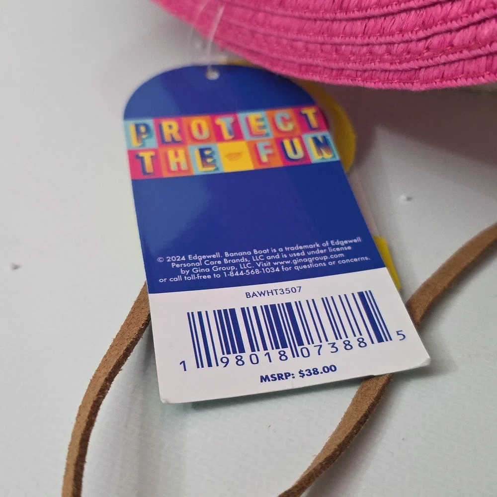 Banana Boat Women's Pink Wide Brim Sun Hat, NWT